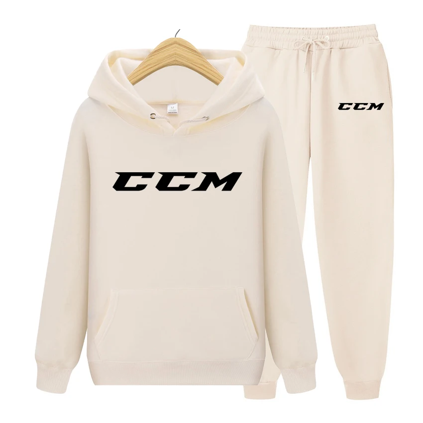 

Fashion CCM Print Men Women Tracksuit Sets 2023 Autumn Winter Mens Hooded Jacket+Pants Suit Men's Casual Sportswear Sets Male