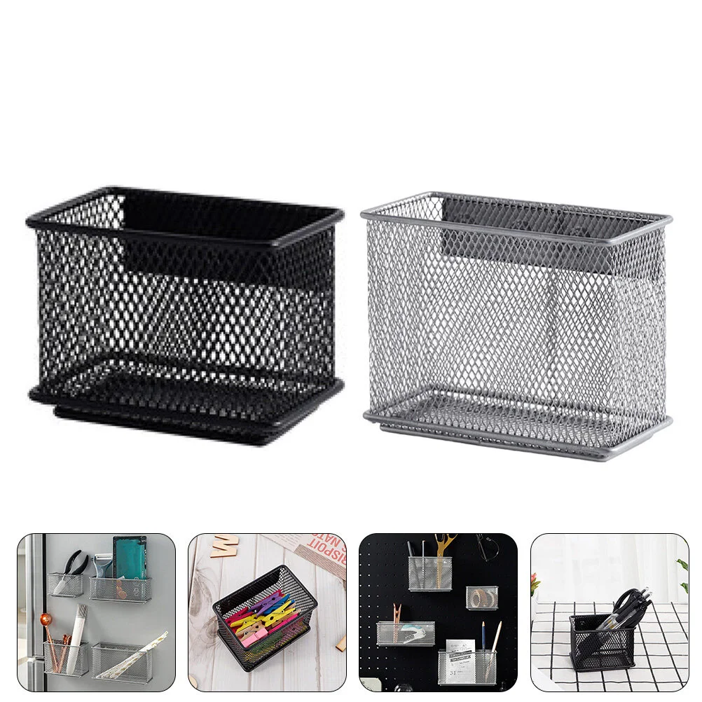 

Storage Basket Magnetic Freezer Organizer Refrigerator Holder Whiteboard Pen Fridge Spice Rack Office