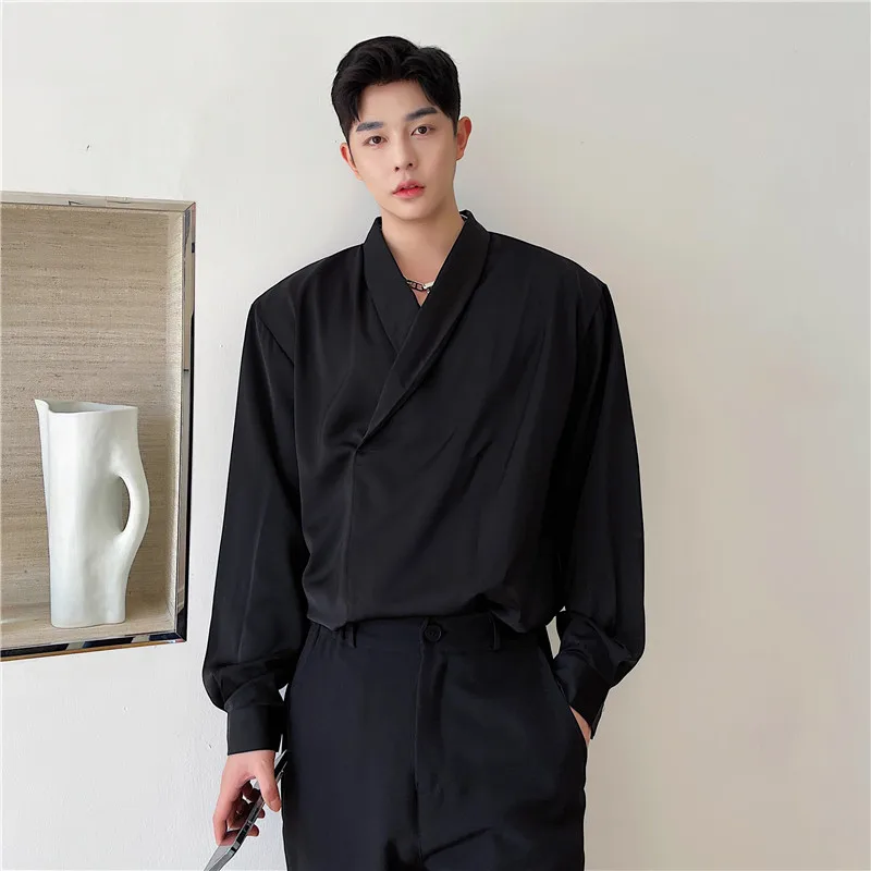 

Solid Shirt 2022 New Men Long-sleeved Shirts Men Korean Comfortable Blouses Casual Loose Classic Single Breasted Tops A116