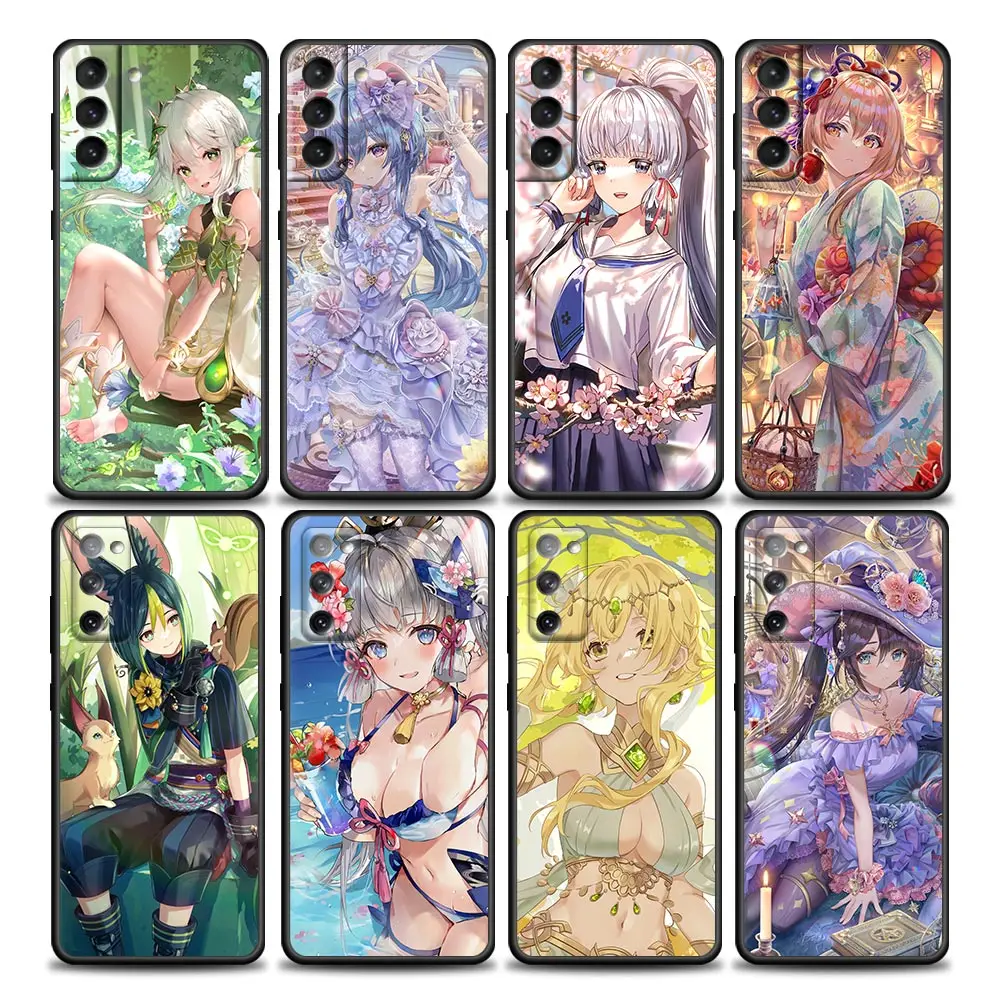 

Cartoon Genshin Impact Anime Picture S22Ultra Case For Samsung Galaxy S21 S20 FE S22 Ultra S10 S9 S8 Plus Case Soft Cover Fundas