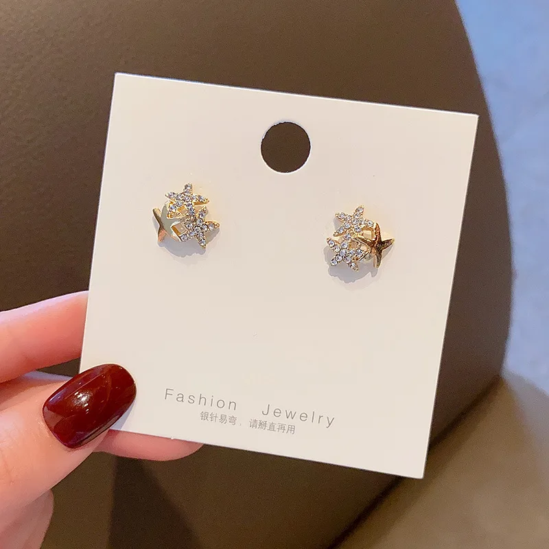 

S925 Silvers 2022 New Korean Star Shape Stud Earrings French Earrings Classic Wholesale Jewellery for Women Metal Trend Fashion
