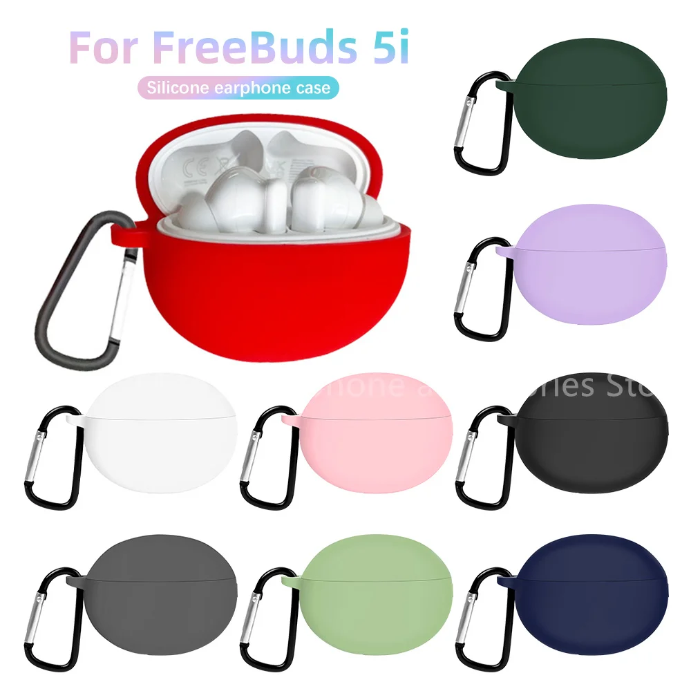 

Новинка 2022, чехол для наушников Huawei Freebuds 5i, силиконовый мягкий чехол с keychian, аксессуары для наушников, чехол для Huawei 5i, чехол
