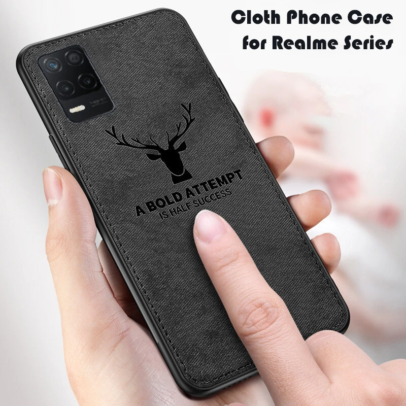 Модный тканевый чехол для OPPO Realme 8 Pro 7 GT Neo 2 3T Realme 8 X2 Pro Narzo 30 5G Классический рисунок оленя Мягкий тканевый портативный чехол