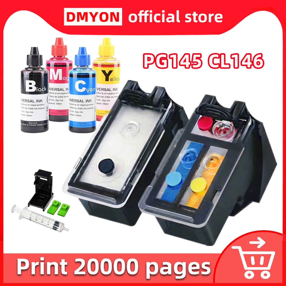 

PG145CL146 Pixma MG2410 MG2510 Printer Ink Cartridge Replacement for Canon Inkjet PG145 CL146 XL