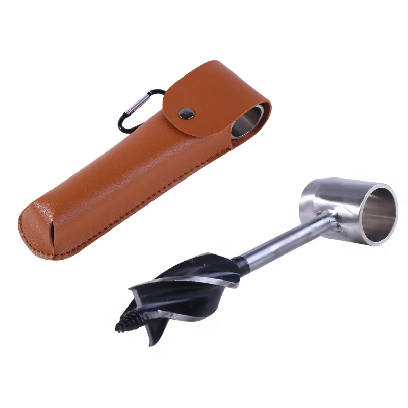 

Multifunctionele Survival Kolonisten Tool Bushcraft Hand Vijzel Wrench Hout Boor Peg En Handmatige Gat Maker Multitool
