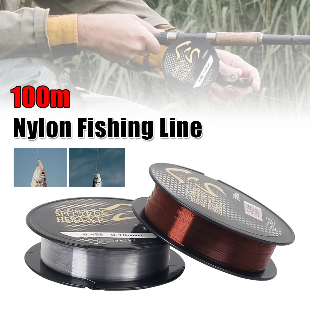 

100m Fishing Line Nylon Monofilament Line 4.2LB-17.4LB Strong Abrasion Resistant Fishing Wire Carp Bass Sea Fishing Line 2 Color