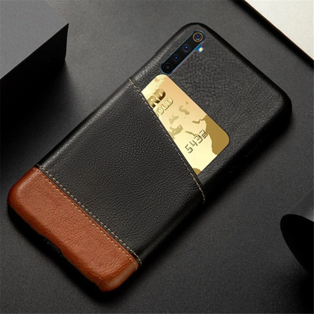 

For OPPO Realme 6 Pro Case Mixed Splice PU Leather Credit Card Cover For OPPO Realme6 Realme 6 Pro 6i 6S 6 i 6 s 6Pro Funda Capa