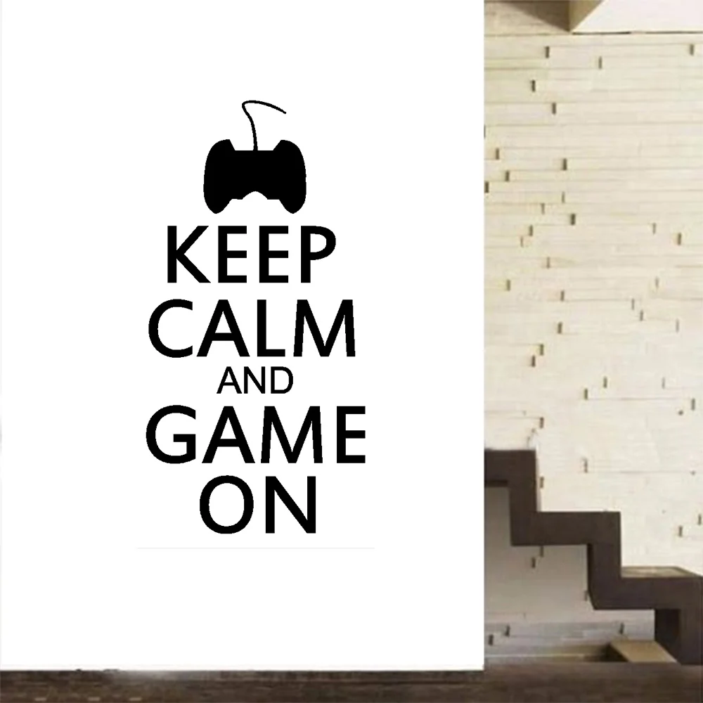 Наклейка Keep Calm and Game On-Наклейка на стену для детской комнаты подростков домашняя