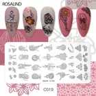Стальная пластина ROSALIND для ногтевого дизайна, для самостоятельной Печати, шаблон с изображением персонажа, штамповочная пластина, форма для ногтей с изображением цветов и животных