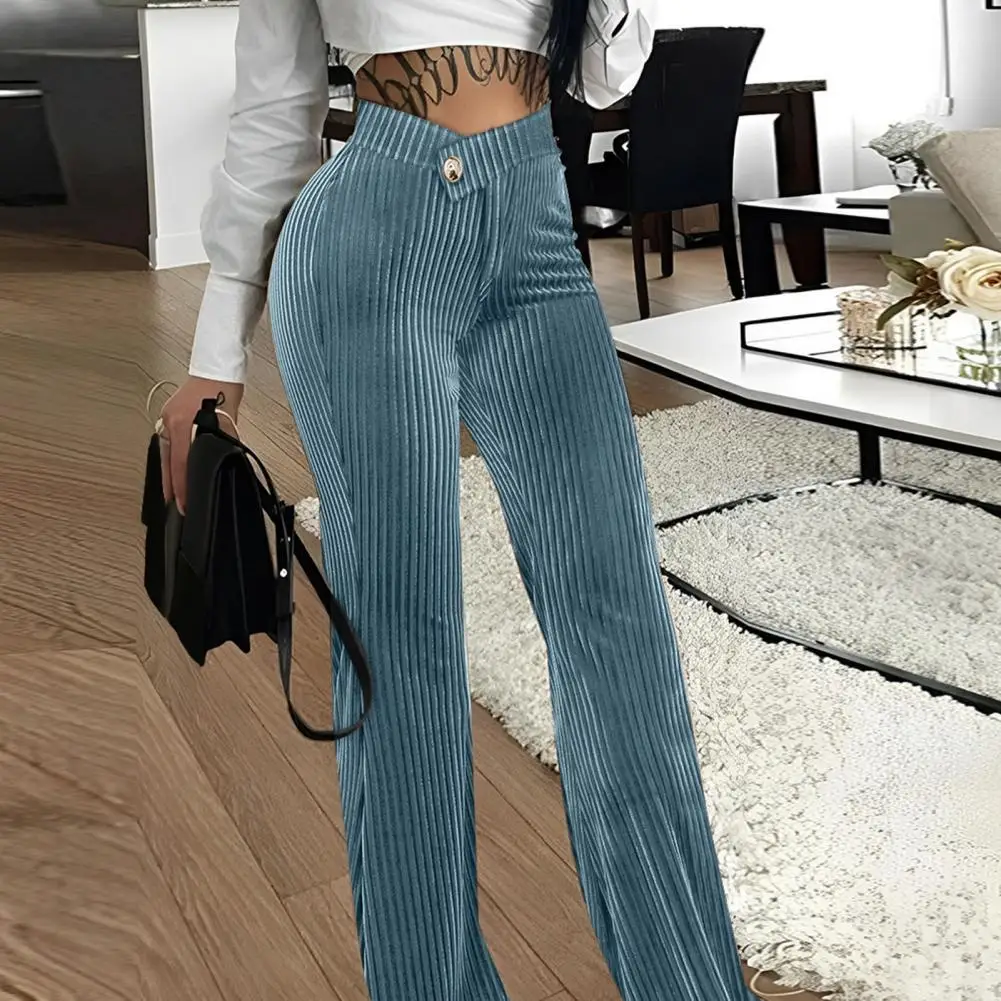 

Женские брюки, женские брюки, стильные женские брюки в полоску с высокой талией и широкими штанинами, удобные эластичные тканевые брюки для весны