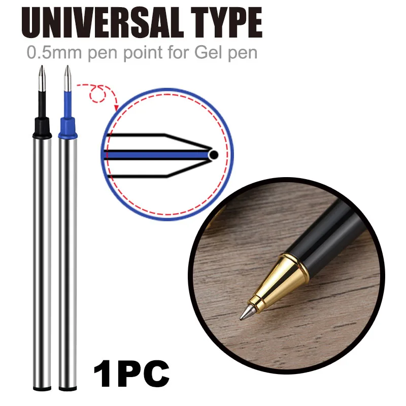 

1pc Wholesale imported ink pen refills 0.5mm water refill black orbs blue metal refill