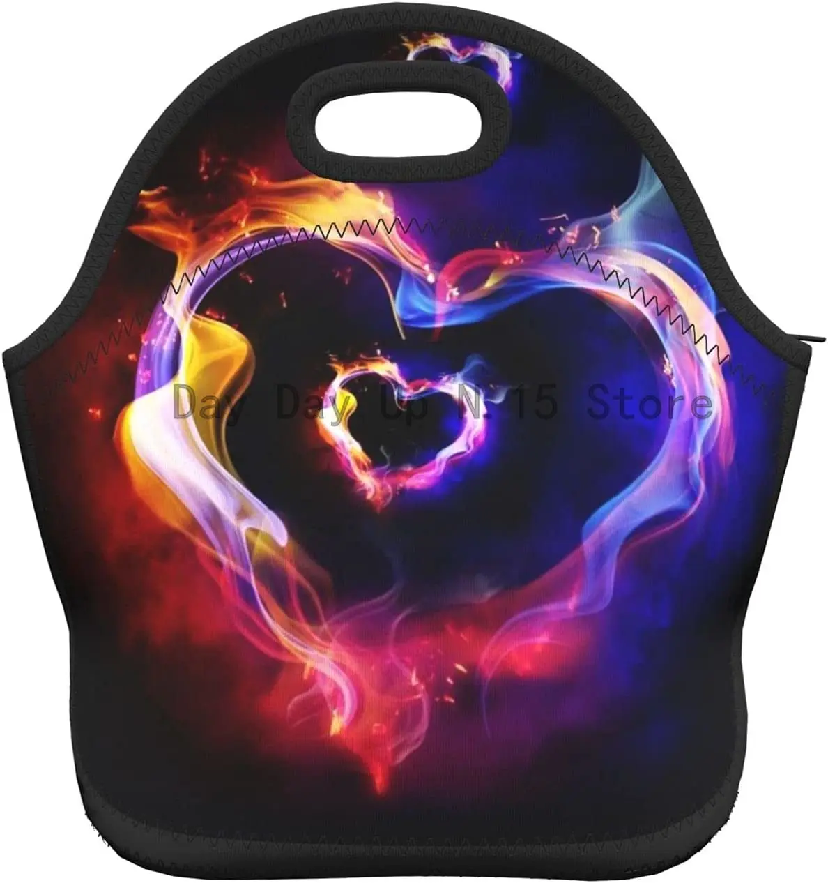 

Colorful Heart Neoprene Lunch Bag/Lunch Box/Lunch Tote/Picnic Bags Insulated Cooler Travel Organizer School Work Office