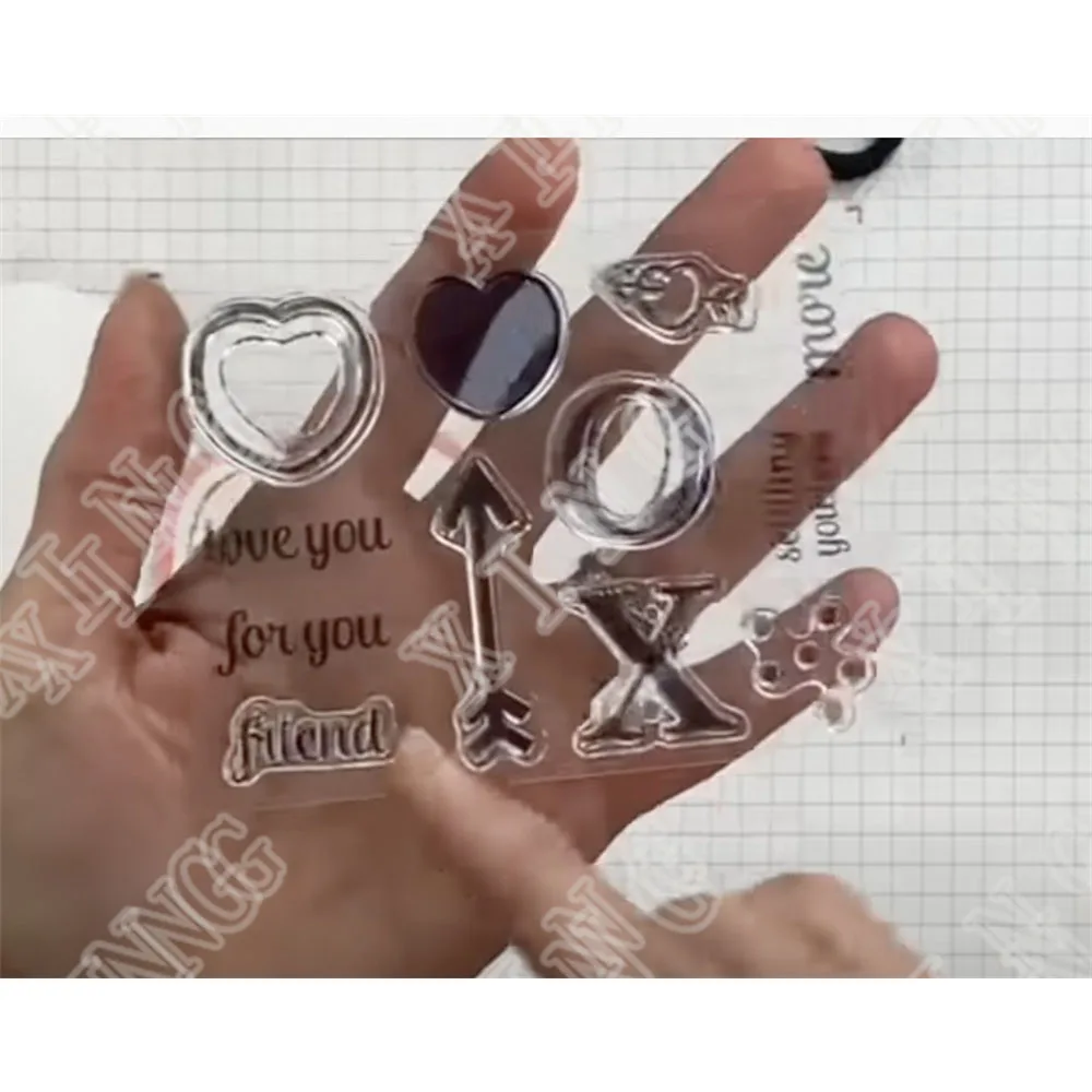 

2022 New Arrival Arrow Heart Love for You Friend Silicone Stamps Set Diy Paper Card Gift Scrapbooking Decoration Embossing Mold