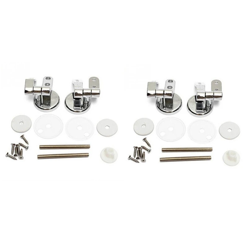 

Hot 4X Alloy Replacement Toilet Seat Hinges Mountings Set Chrome With Fittings Screws For Toilet Accessories