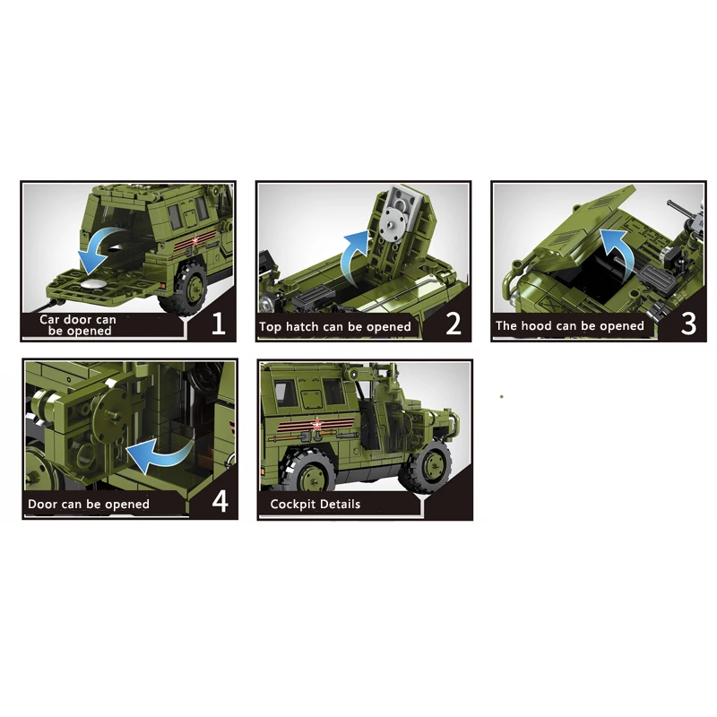 Военная штурмовая модель Vhicle SPM - 2 Tiger бронированный автомобиль WW2 Модели Hummer