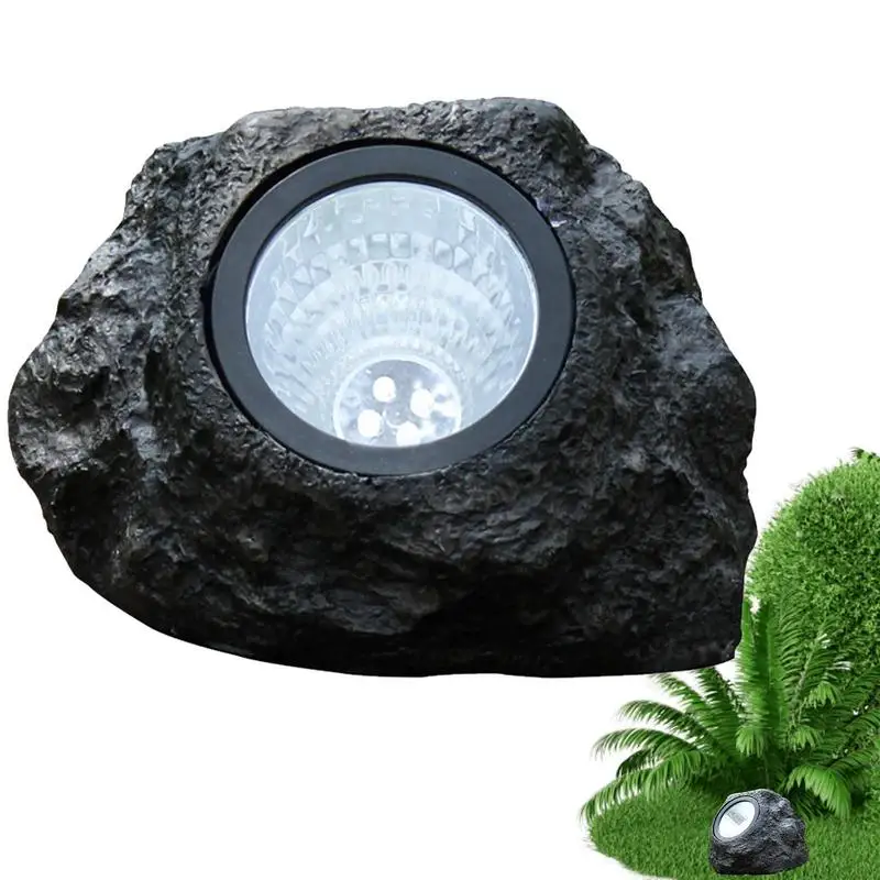 

W Solar Powered Light Simulation Stone Lamp Spotlight Decoration Cold White IP65 Waterproof For Outdoor Garden Lawn Garden