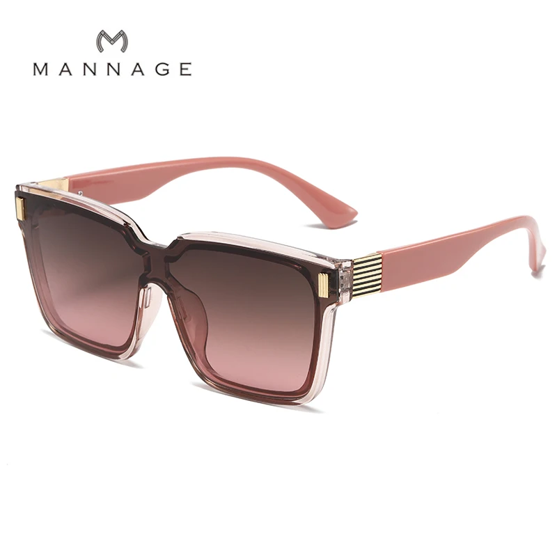 

Square Frame Sunglasses Large PC Sun Glasses UV400 Color Lens Shades Solid Hinge Temple Metal Accessory Decor