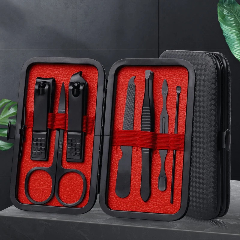 

6Pcs Stainless Steel Nail Care Tool Sets Manicure Set and Kit Pedicure Scissor Tweezer Knife Ear Pick Utility Nail Clipper Kit