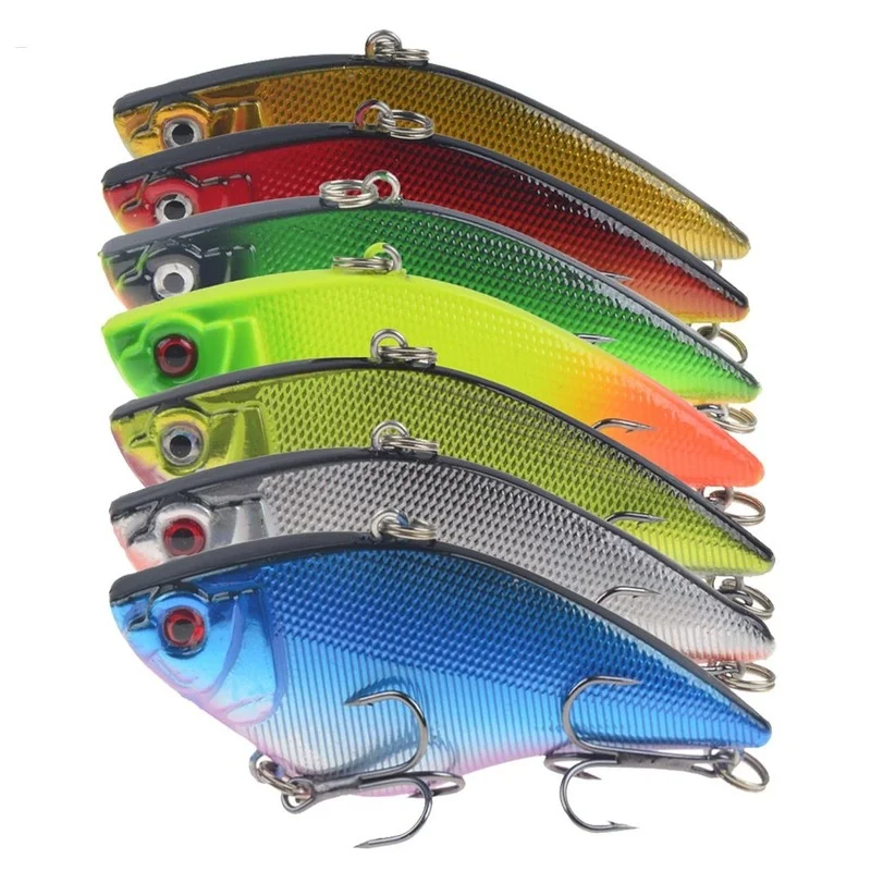 

1Pcs Laser VIB Hard Artificial Bait 7cm 16g Hard Fishing Lure Plastic Treble Hooks Peche Bass Pike Trolling Pesca Fishing Tackle