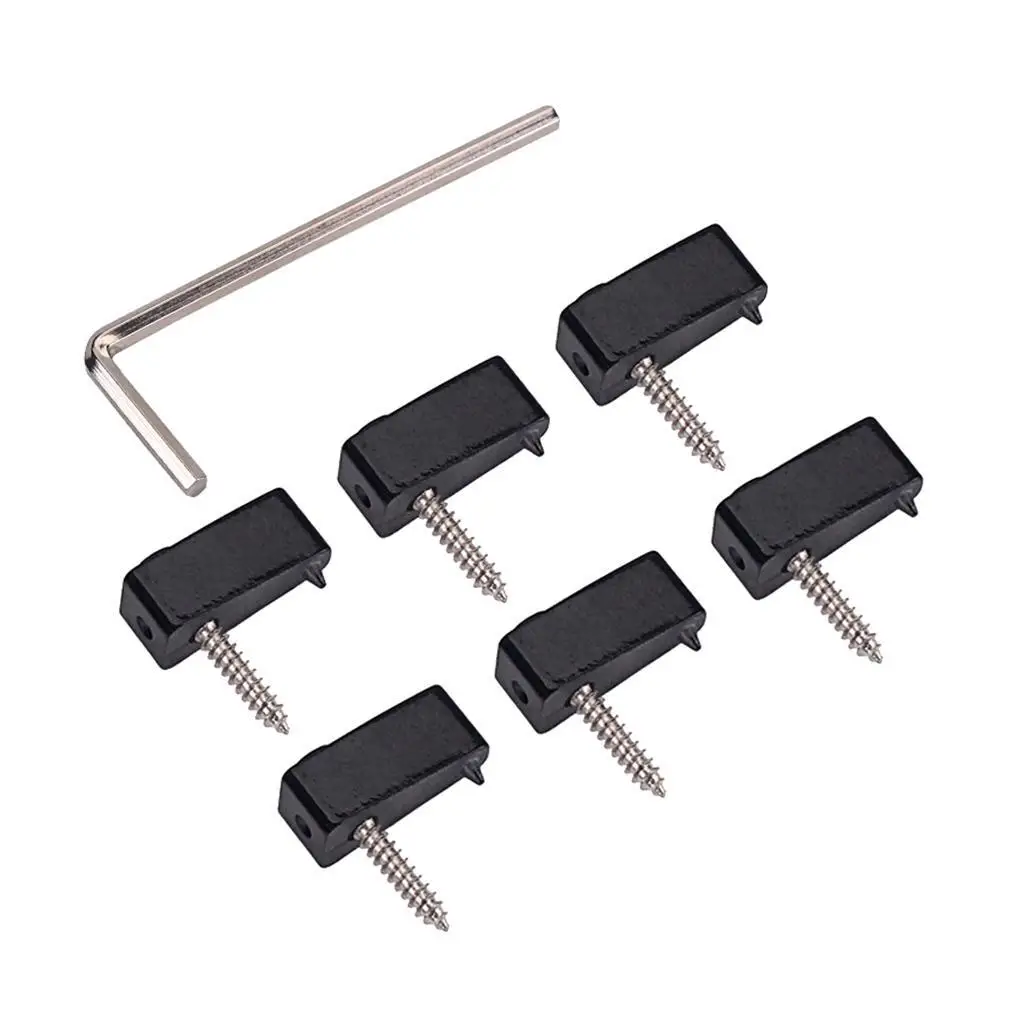 

Electric Bass Guitar Headless String Nut Set with Wrench Screw Parts Black