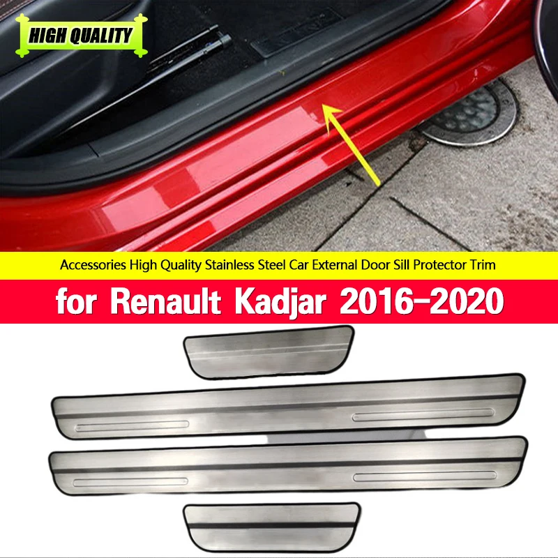 

High-quality Stainless Steel Plate Door Sill Welcome Pedal Car Styling Accessories for Renault Kadjar 2016 2017 2018 2019 2020