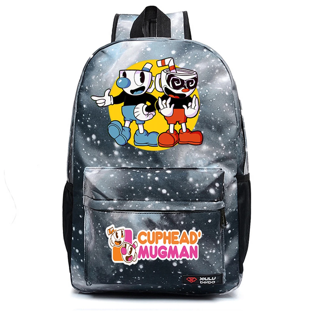 

Cuphead Canvas Starry Sky Backpack Zipper Anime Unisex Student Schoolbag Teenager Casual Knapsack Travel Laptop Bag