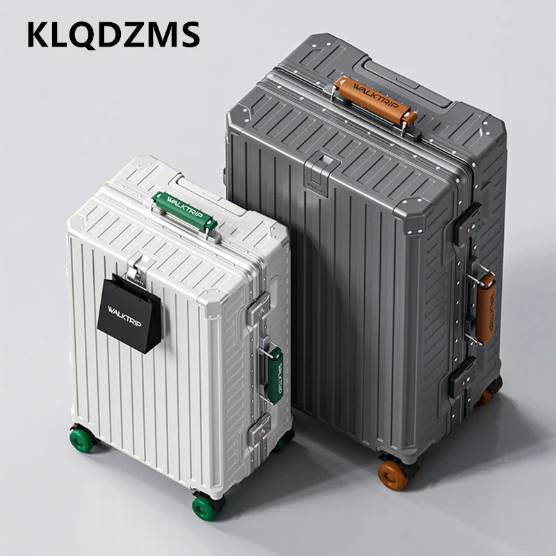 Фото KLQDZMS 20/24/26/28-дюймовый высококачественный чемодан на колесах большой вместимости из ABS+PC пластика, ручная кладь, дорожный чемодан на колесиках №1