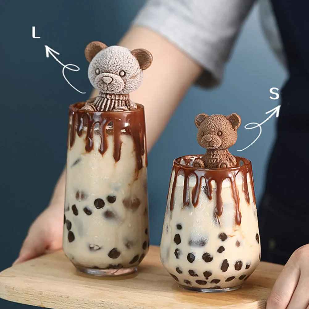 

Teddy Bear Ice Cube Maker Ice Cube Tray Silicone Mold Chocolate Teddy Bear Ice Mould Whiskey Wine Drink Coffee Ice Cream Decor