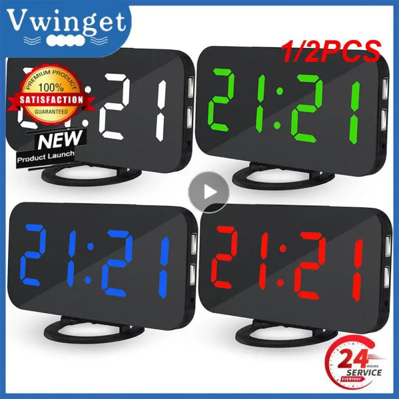 1/2PCS Alarm Clock Digital Electronic Smart Mechanical LED D