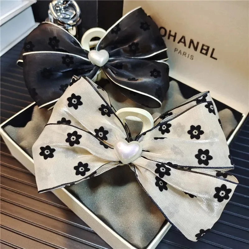 

New Mesh Clip Advanced Bow Clip Hair Accessories Hair Shark Clip High Temperament Back Hair Clip Headpiece