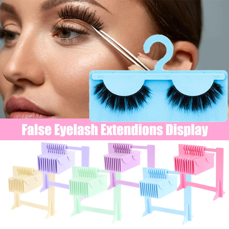 

Acrylic Eyelash Hanger Rack Mini Eyelashes Storage Holder Display Stand With 10pcs Coat Hangers Tabletop Organizer Gifts
