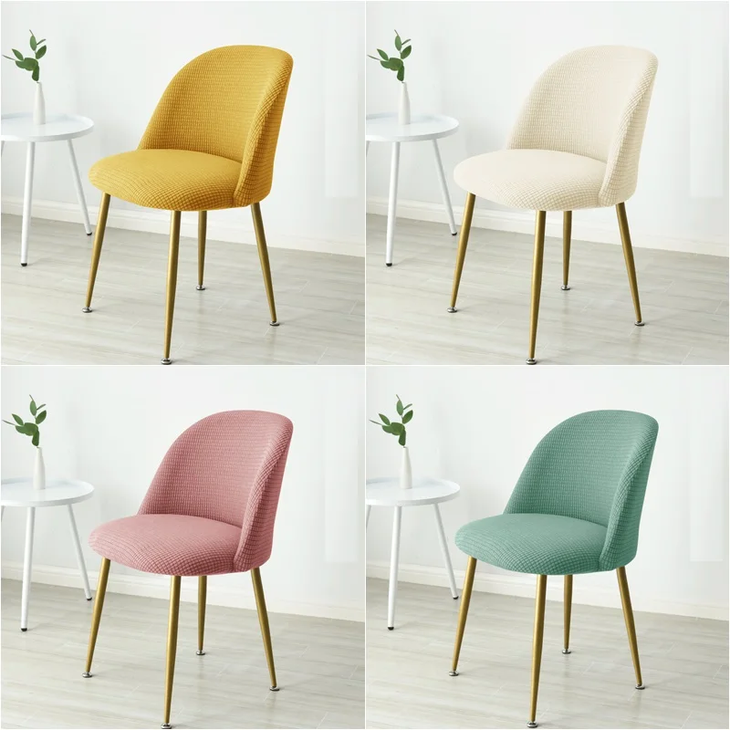 

1pcs Low Back Accent Short Back Dining Chair Cover Polar Fleece Elastic Backrest Duckbill Chair Cover Stretch Protective Cover