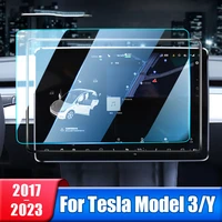 tempered glass car center control navigation screen protector film sticker for tesla model 3 y 2017 2021 202 22023 accessories