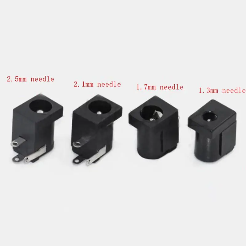 

5pcs 3-pin inner pin 1.3mm/1.7mm/2.1mm/2.5MM DC power socket female base DC-005
