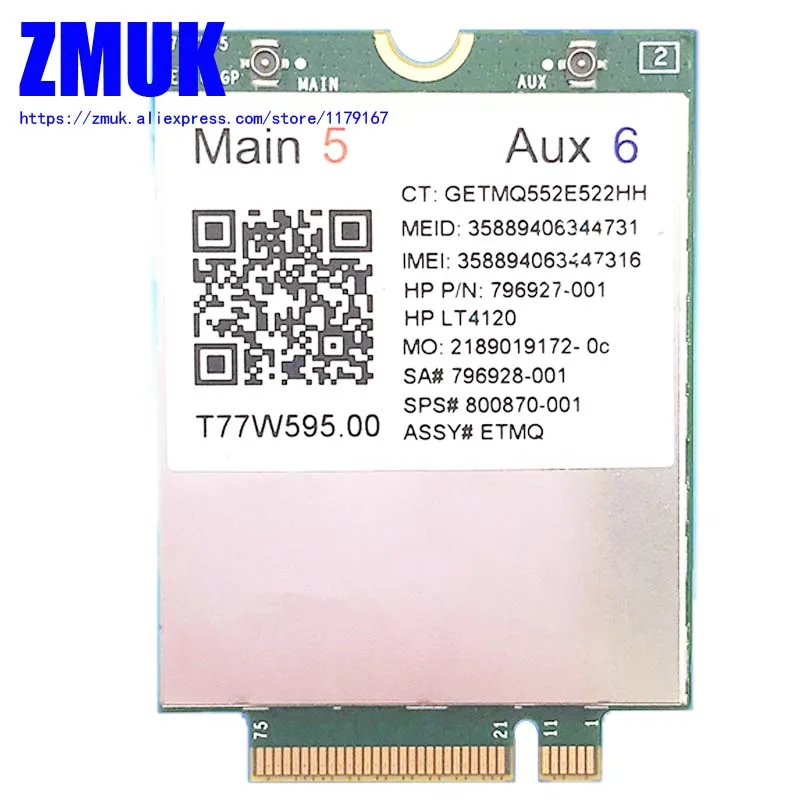 It4120 LTE/EVDO/HSPA + Snapdragon X5 мобильный для серии HP 650 G2, P/N 800870-001