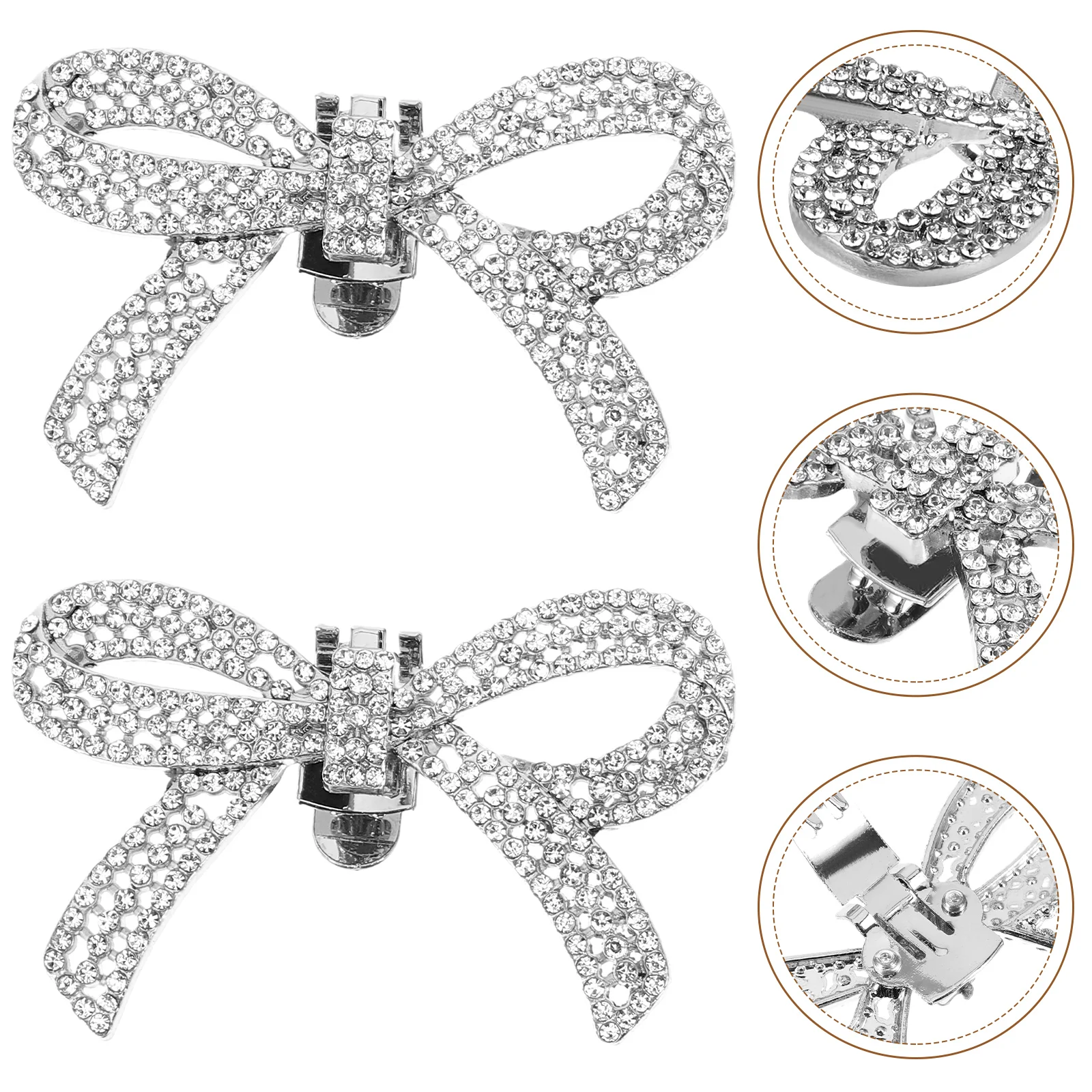 

1 Pair Rhinestone Shoe Clips Bow Shoe Clips Removable Shoe Clips Wedding Shoe Clips