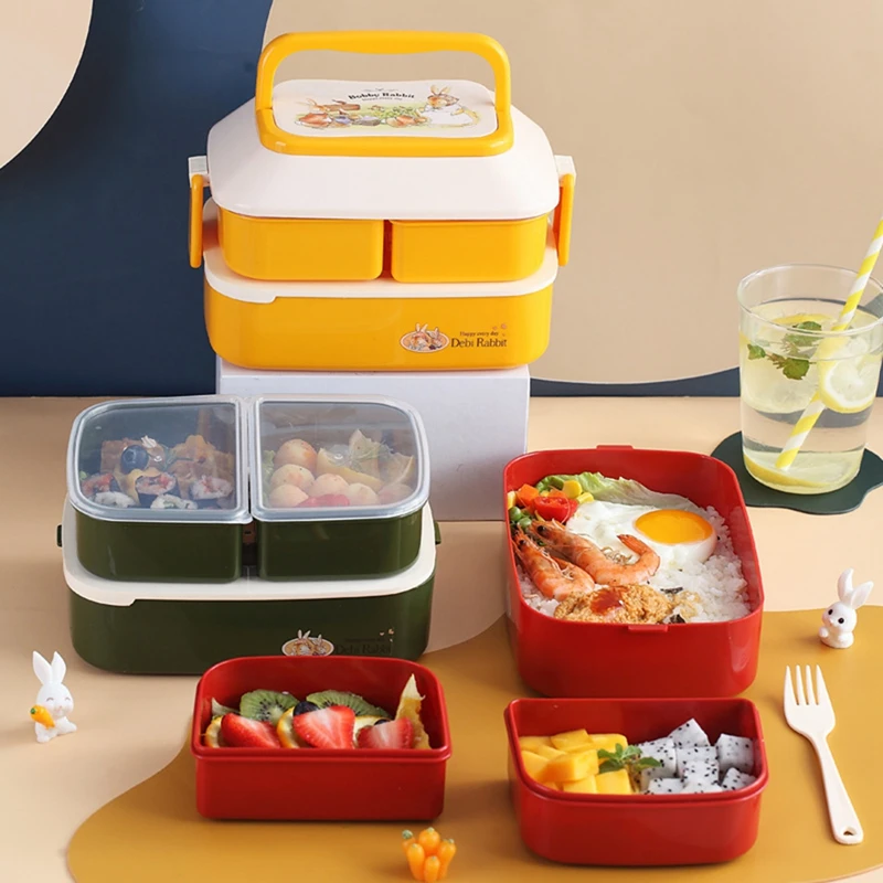 

Kawaii Portable Lunch Box For Girls School Kids Plastic Picnic Bento Box Microwave Food Box With Compartments Storage Containers