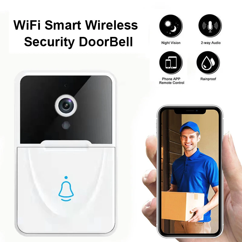 

IP67 Video Doorbell Camera Weatherproof Smart Home WIFI 1080P Visual Intercom Night Vision IP Door Bell PIR Wireless Cameras