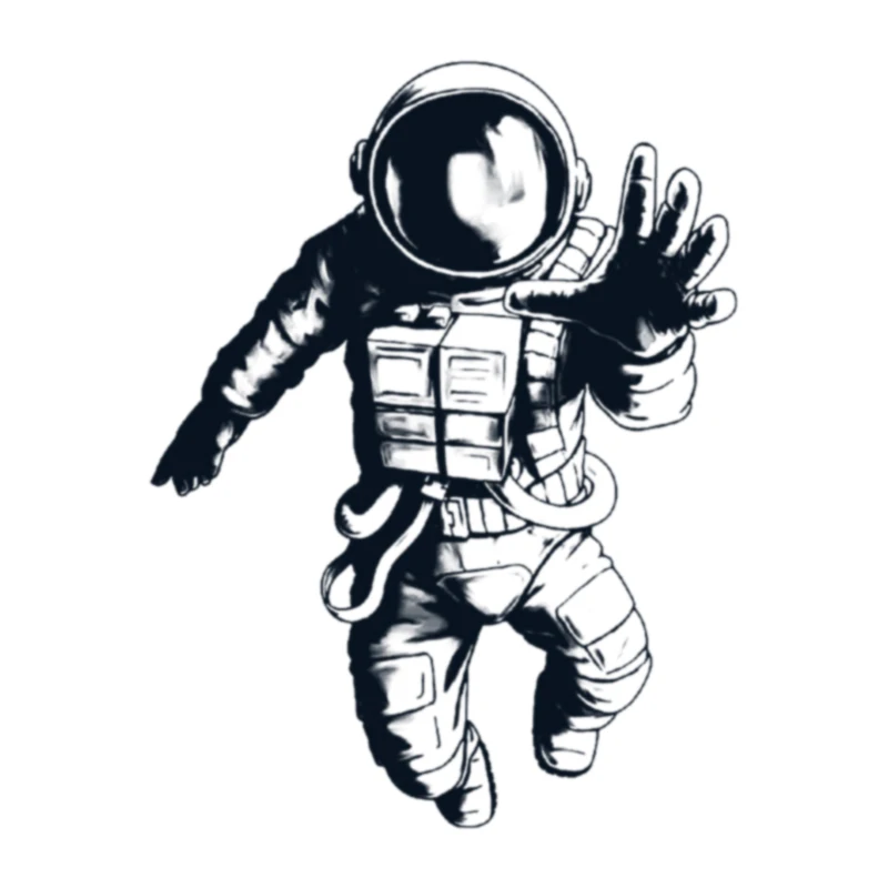 Черная водостойкая временная татуировка 1 шт. астронавт Вселенная серия