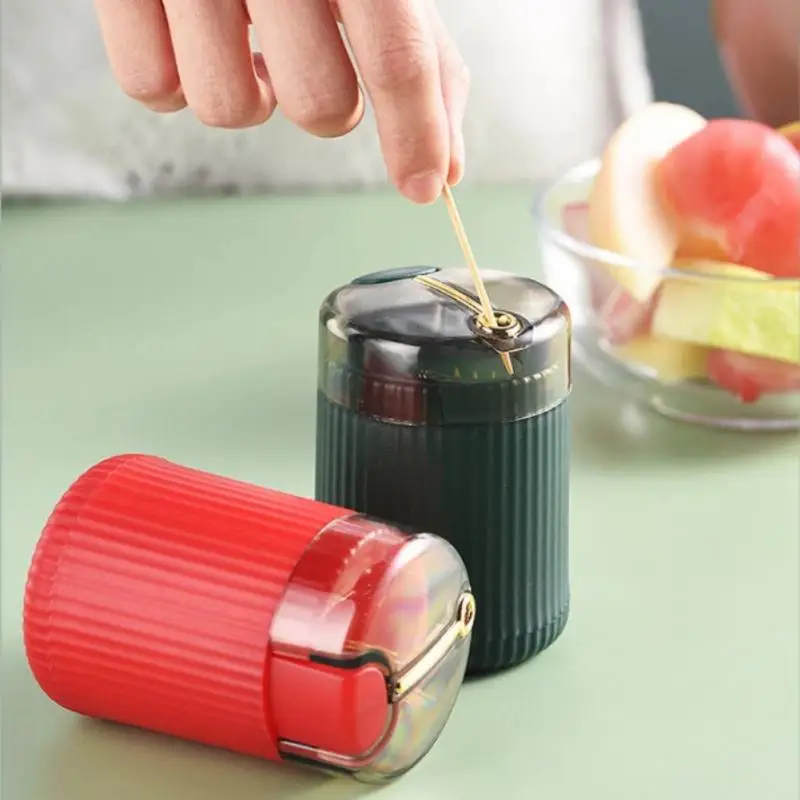 

Toothpick Box Toothpick Dispenser Ceative Push Automatic Eject Toothpick Jar Holder Organizer Kitchen Table Decor Accessories