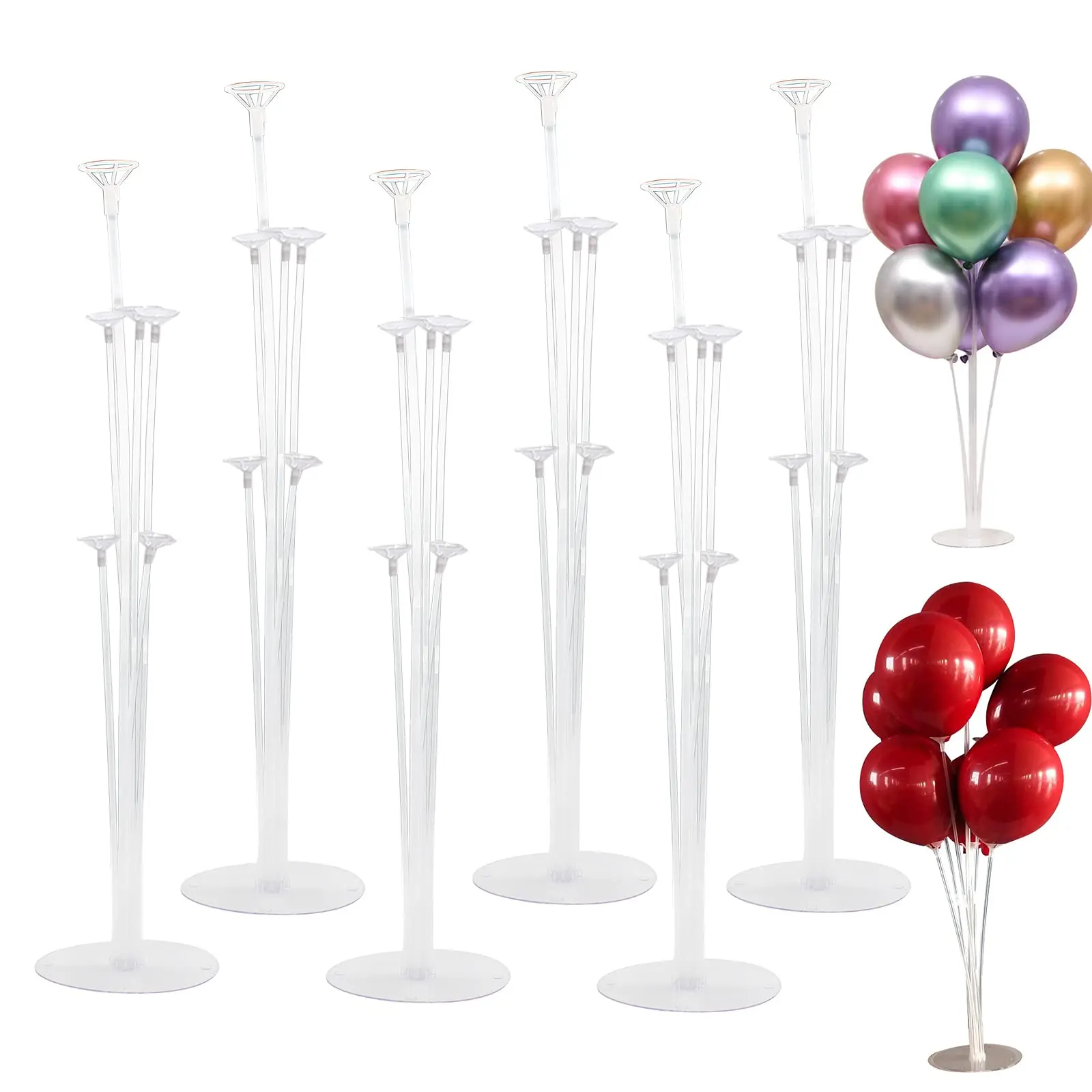 

Набор из 6 прозрачных подставок для воздушных шаров высотой 28 дюймов, многоразовый Настольный держатель для воздушных шаров с основанием для дня рождения и свадьбы