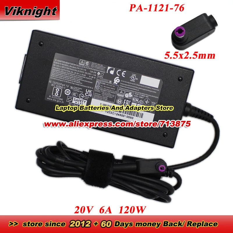 Фото Адаптер переменного тока PA-1121-76, 20В 6А 120Вт, блок питания для Alpha-V V170PNH с разъемом 5.5x2.5мм №1