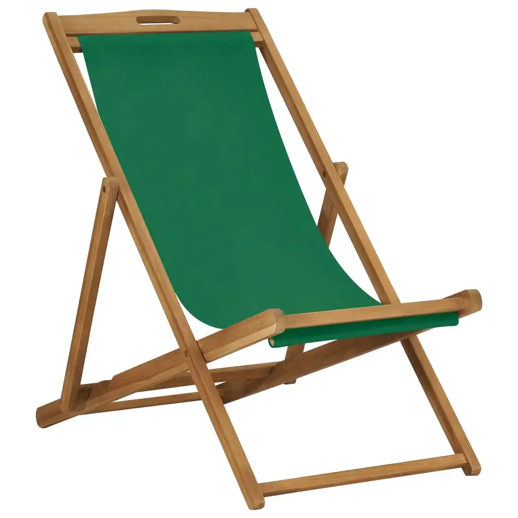 Solid Teak Wood Green 22" X 41.3" X 37.8" Outdoor Chair Outd