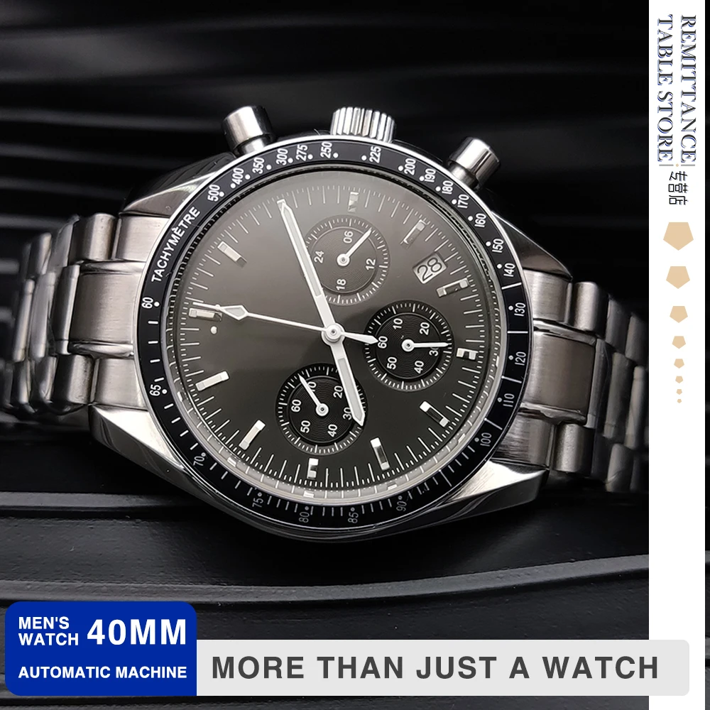 Luxury Men's Quartz Watch VK63 Dial 40MM Modified Waterproof Design Case Chronograph