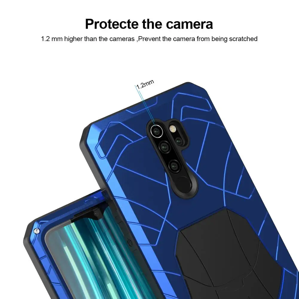 Imatch Case For Xiaomi Poco F2 X3 Pro Hard Aluminum Metal Protector Heavy Duty Cover For Redmi K30 K20 Note 9 9s 8 7 Pro Case