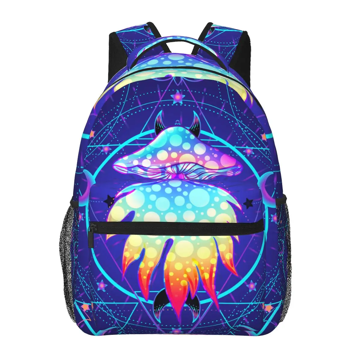 

Men Woman Backpack Magic Mushrooms Over Sacred Geometry Schoolbag for Female Male 2023 Fashion Bag Student Bookpack