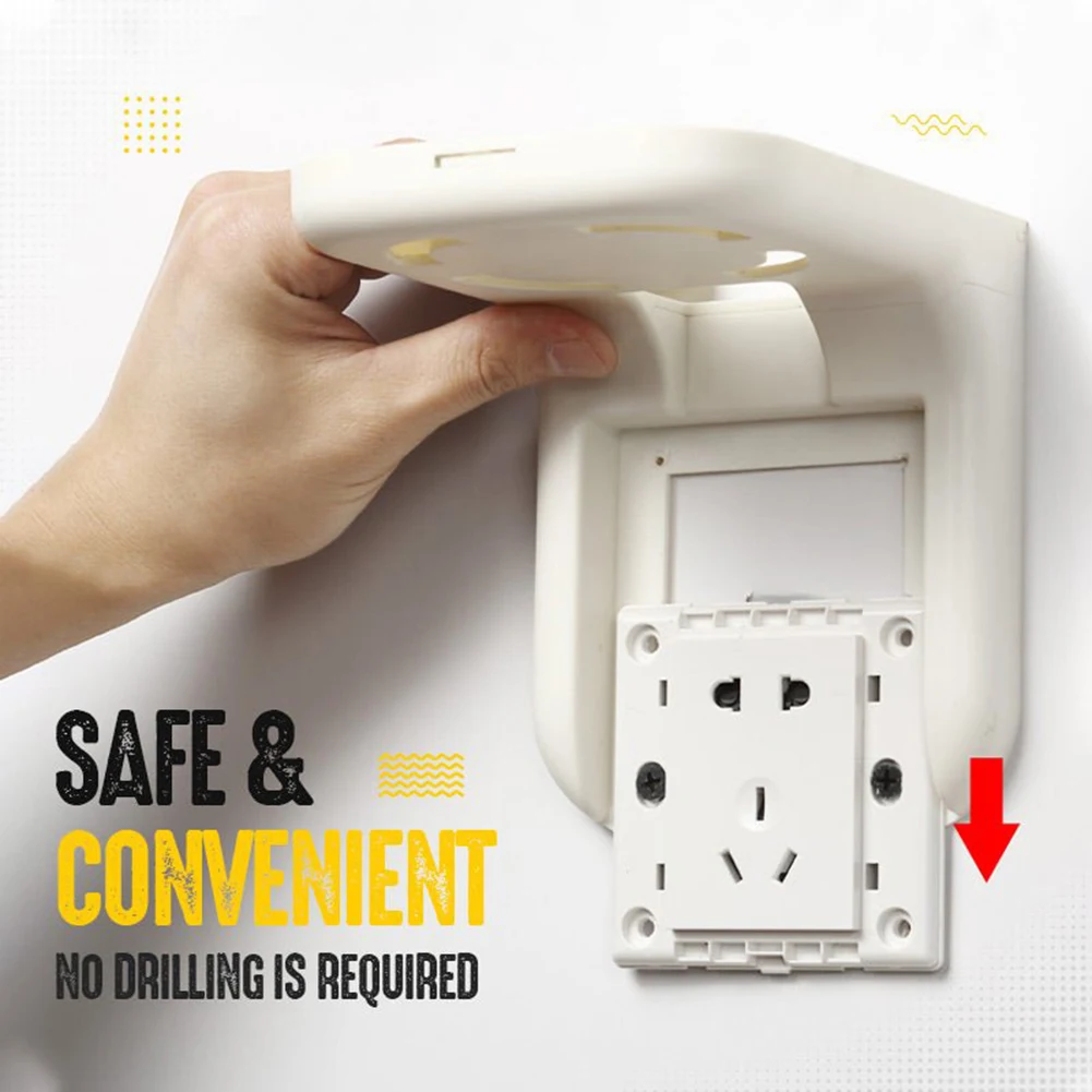 

Wall-mounted Wifi Shelf Free-punch Wifi Router Storage Box Wire Cable Organizer For Bedroom Living Room(no Include Sockets)