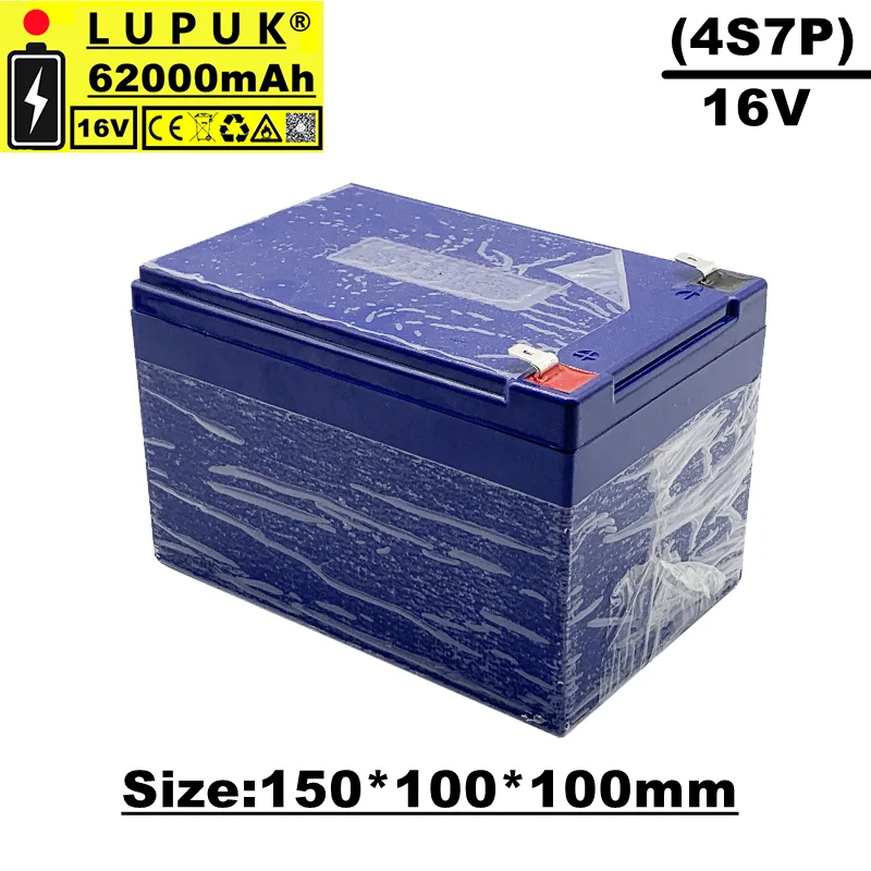 

Lupuk-lithium ion battery pack 4s7p, 14.8v/16.8v/62ah, built-in BMS protection, suitable for inverters,solar passenger cars, etc