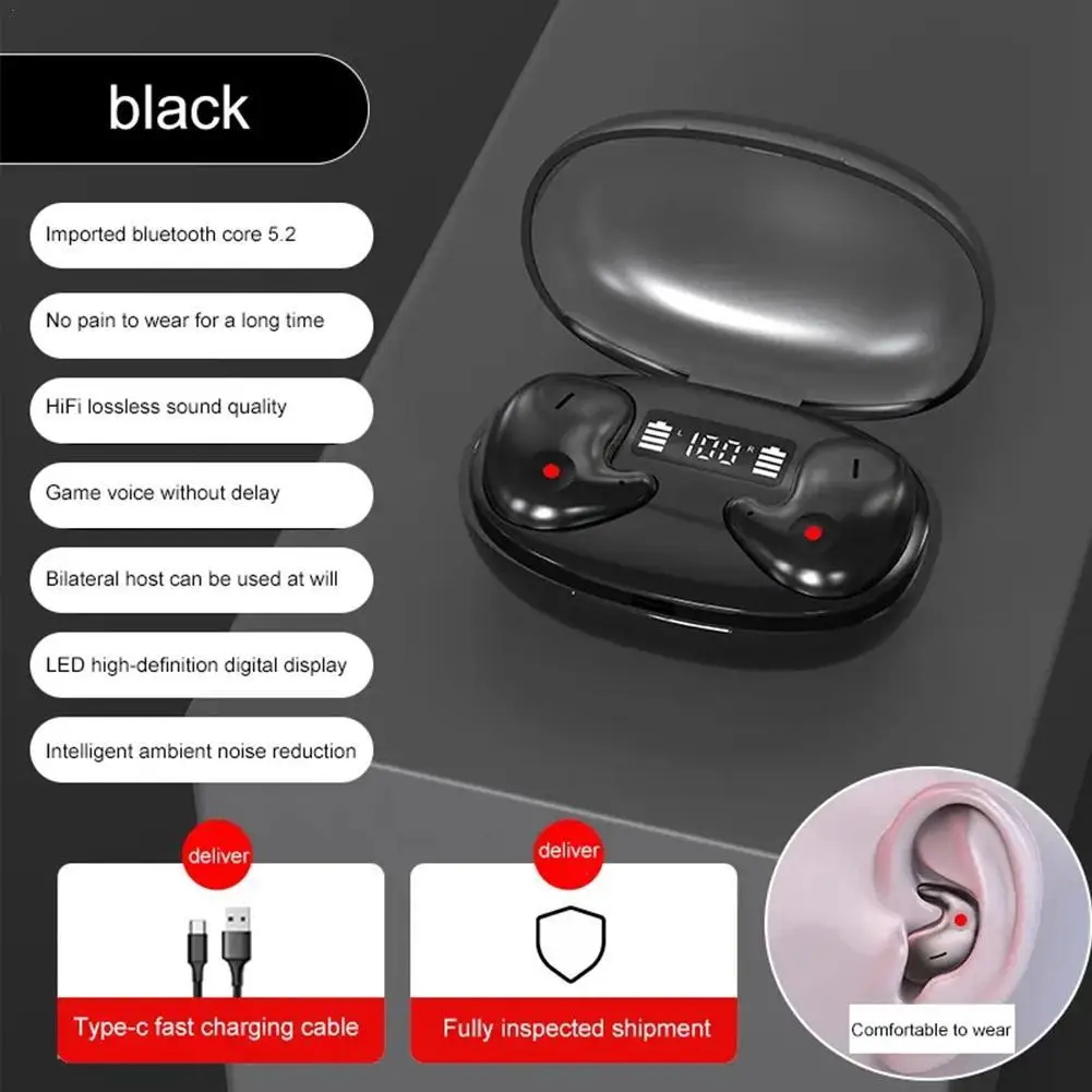 

New S23 Sleep Bluetooth Wireless Headset Noise Reduction High Sound Quality Comfortable Mini Anti Digital Display