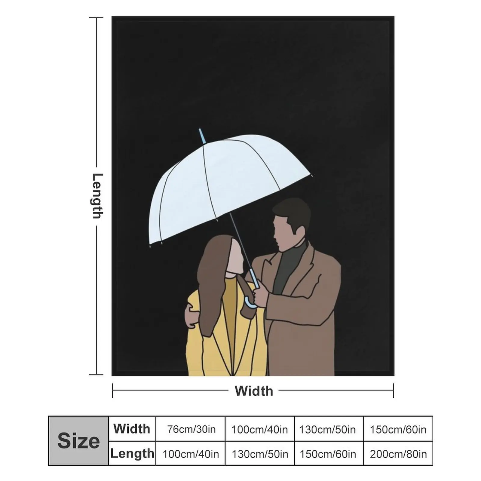 Crash Landing on you - Ri Jung Hyuk And Yoon Se-Ri Hyun Bin Son Ye-jin Зонтик сцены Плед одеяло аниме Одеяла